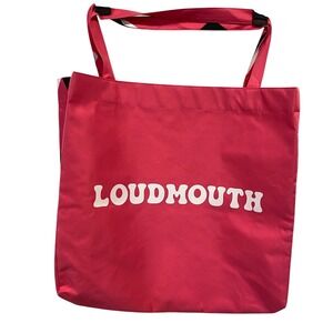 Loudmouth Golf Tote Bag Pink Argyle Canvas Logo Large‎ Reusable Two Sided